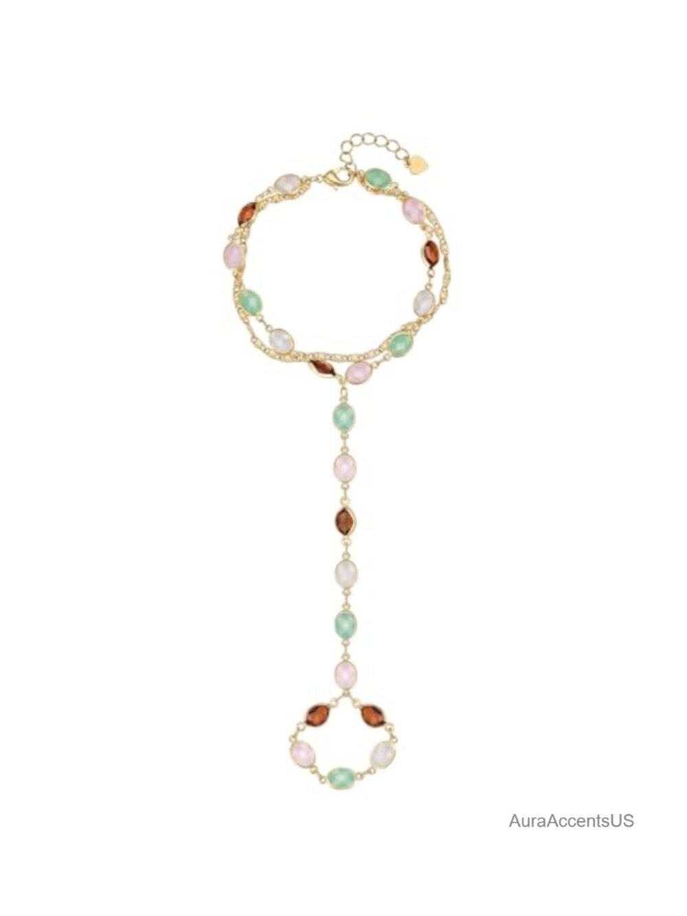 14K Gold Plated Hand Chain Bracelet Set Adjustable Waterproof Women Jewelry Gift